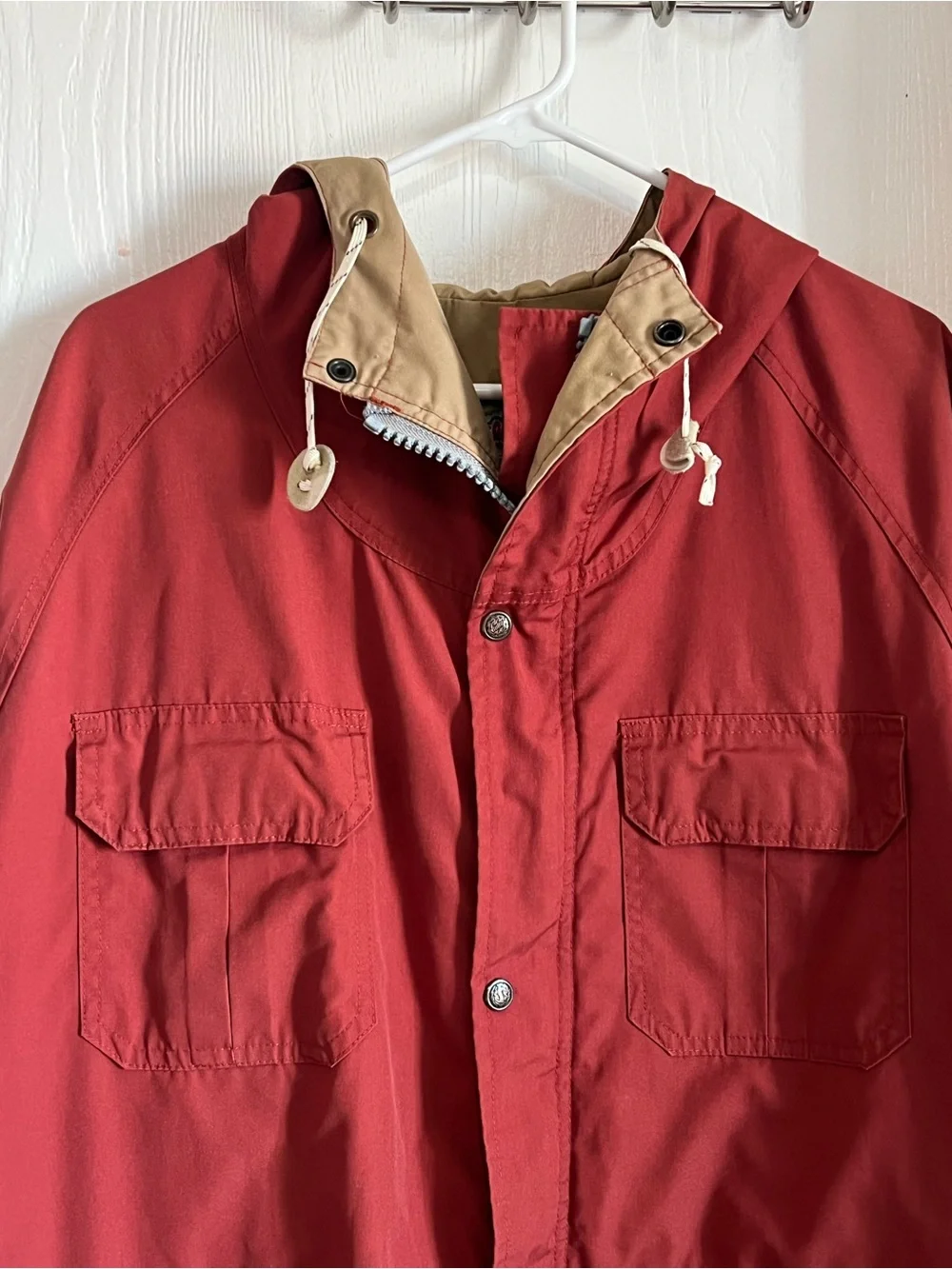 REI Natural Comfort Mountain Parka Hood Mens Size L Burnt Red/ Orange Vintage